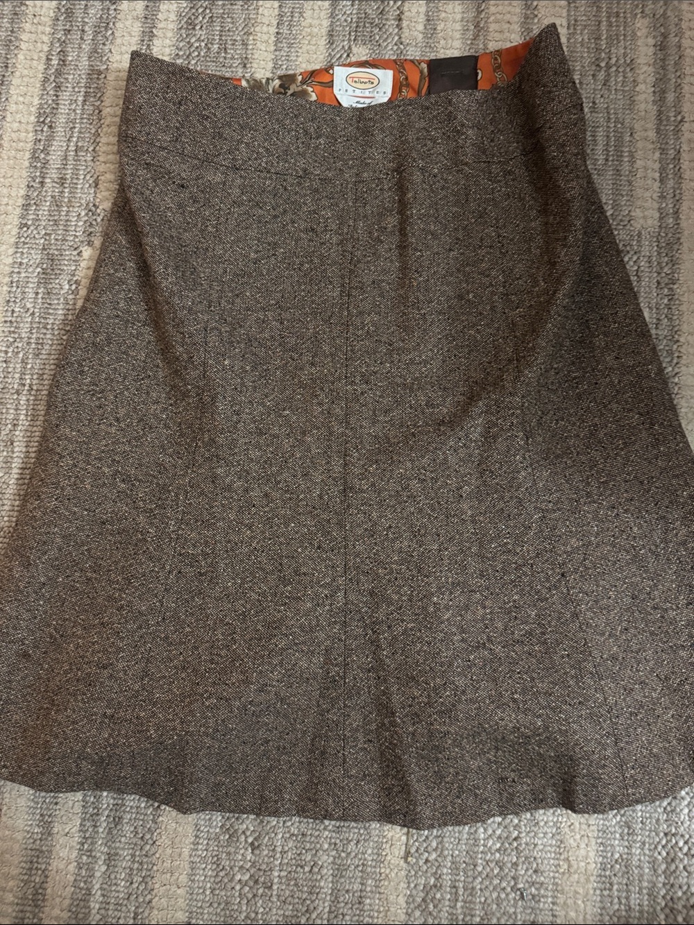 Talbots Petite Brown Tweed A-Line Skirt